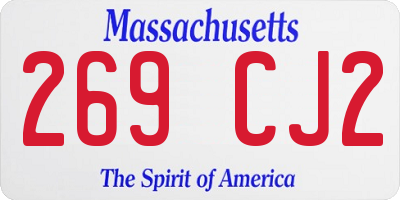 MA license plate 269CJ2