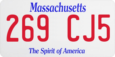 MA license plate 269CJ5