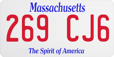 MA license plate 269CJ6