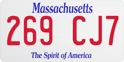 MA license plate 269CJ7