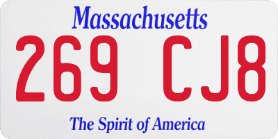 MA license plate 269CJ8