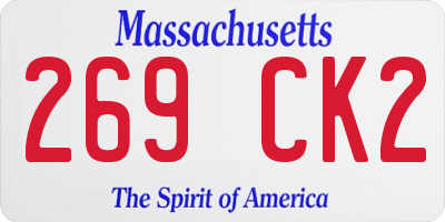 MA license plate 269CK2