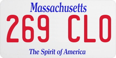 MA license plate 269CL0