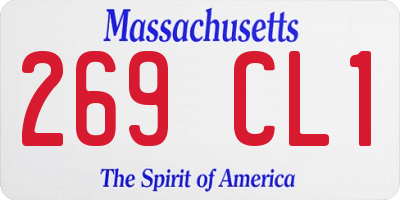 MA license plate 269CL1