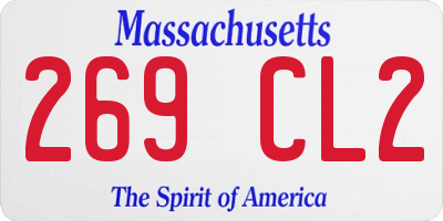 MA license plate 269CL2