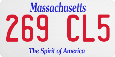 MA license plate 269CL5