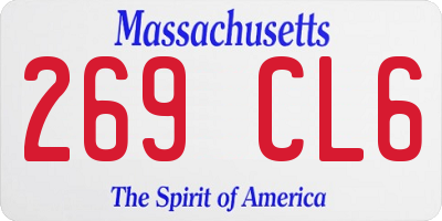 MA license plate 269CL6