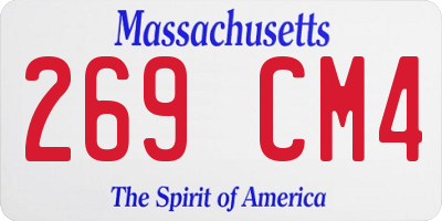 MA license plate 269CM4