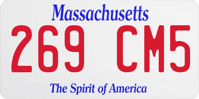 MA license plate 269CM5