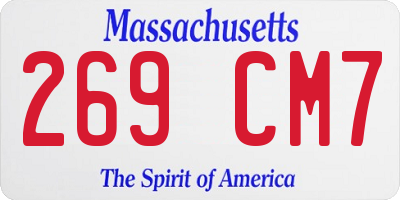MA license plate 269CM7