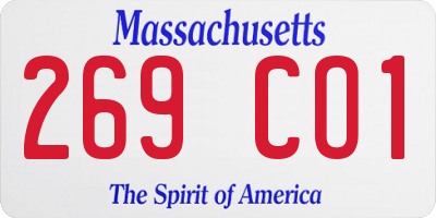 MA license plate 269CO1