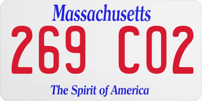 MA license plate 269CO2