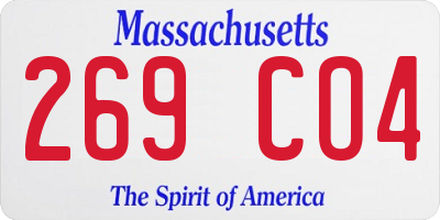 MA license plate 269CO4