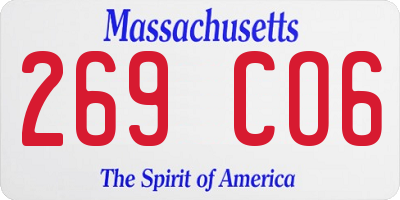 MA license plate 269CO6
