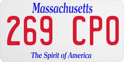 MA license plate 269CP0