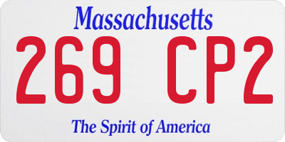 MA license plate 269CP2