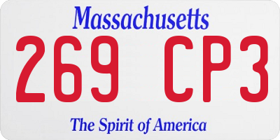 MA license plate 269CP3