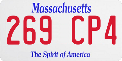 MA license plate 269CP4