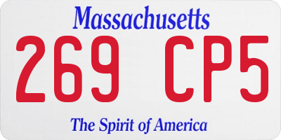 MA license plate 269CP5