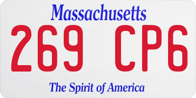 MA license plate 269CP6