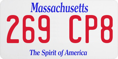 MA license plate 269CP8
