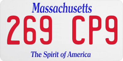 MA license plate 269CP9