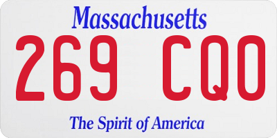 MA license plate 269CQ0