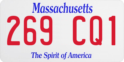 MA license plate 269CQ1