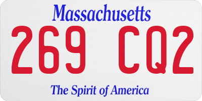 MA license plate 269CQ2