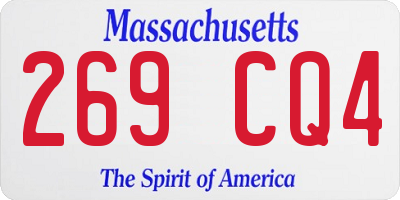MA license plate 269CQ4