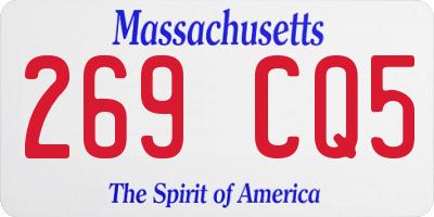 MA license plate 269CQ5