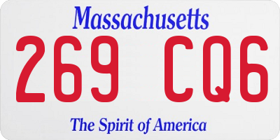 MA license plate 269CQ6