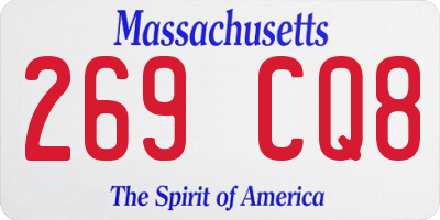 MA license plate 269CQ8