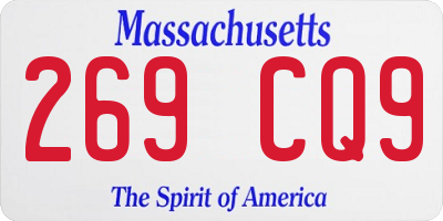 MA license plate 269CQ9