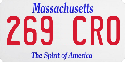 MA license plate 269CR0