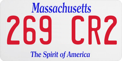 MA license plate 269CR2