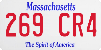 MA license plate 269CR4