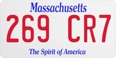MA license plate 269CR7