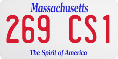 MA license plate 269CS1