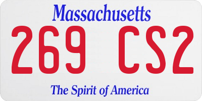 MA license plate 269CS2