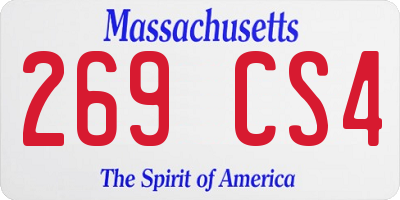 MA license plate 269CS4