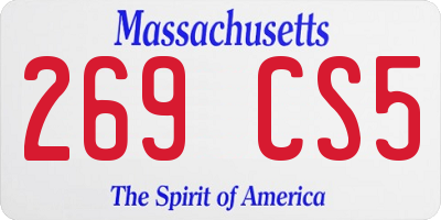 MA license plate 269CS5