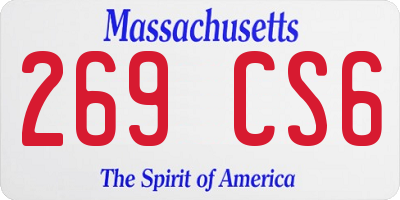 MA license plate 269CS6