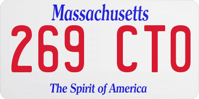 MA license plate 269CT0