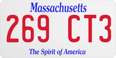 MA license plate 269CT3