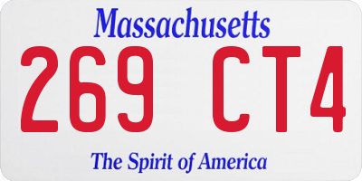 MA license plate 269CT4