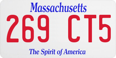 MA license plate 269CT5