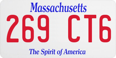 MA license plate 269CT6