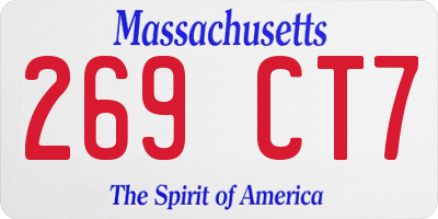 MA license plate 269CT7