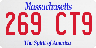 MA license plate 269CT9